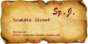 Szakáts József névjegykártya